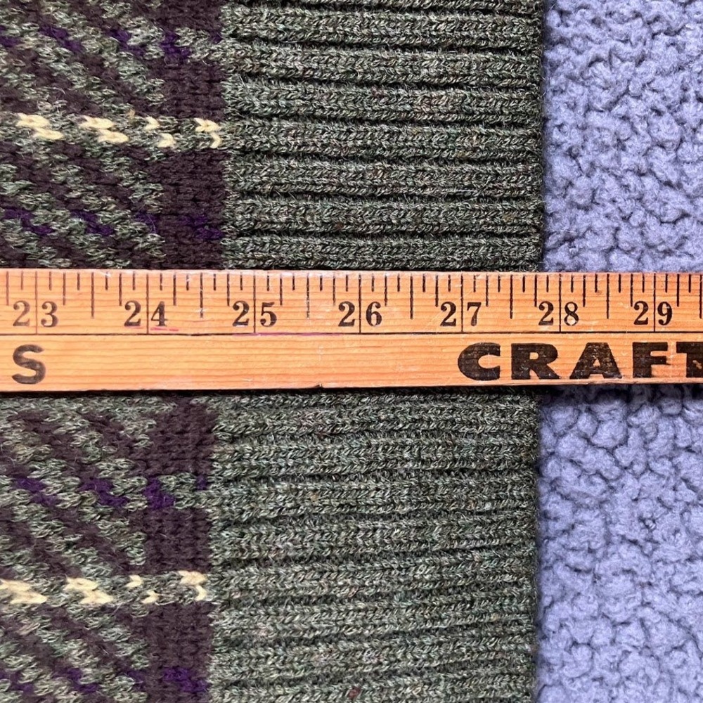 Kasper & Company ASL Wool Mohair Blend Plaid Full Zip Cardigan Sweater Green M - Picture 7 of 11